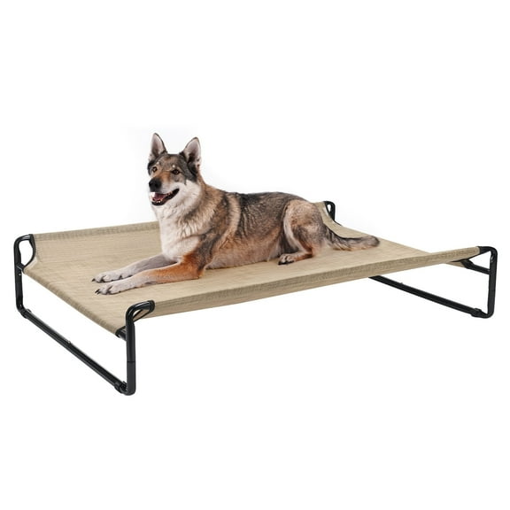 Veehoo Original Cooling Elevated Dog Bed, Raised Dog Cot with Washable Mesh, X-Large, Beige Coffee