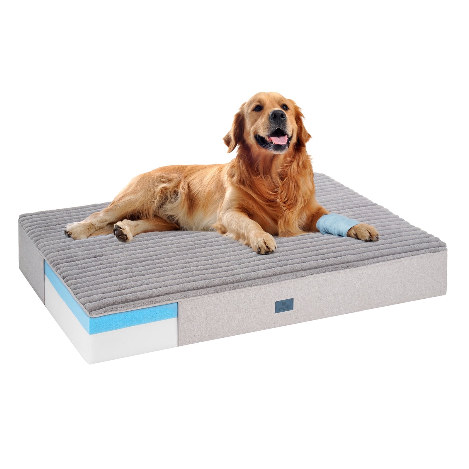 Veehoo Orthopedic Memory Foam Dog Bed, 7 Inch Thick Extra Large Dog Bed XL for Senior Dogs with Ultra-Soft Fluffy Surface, Waterproof Liner, Removable Washable Cover and Non-Slip Bottom, 48"x30"x7"