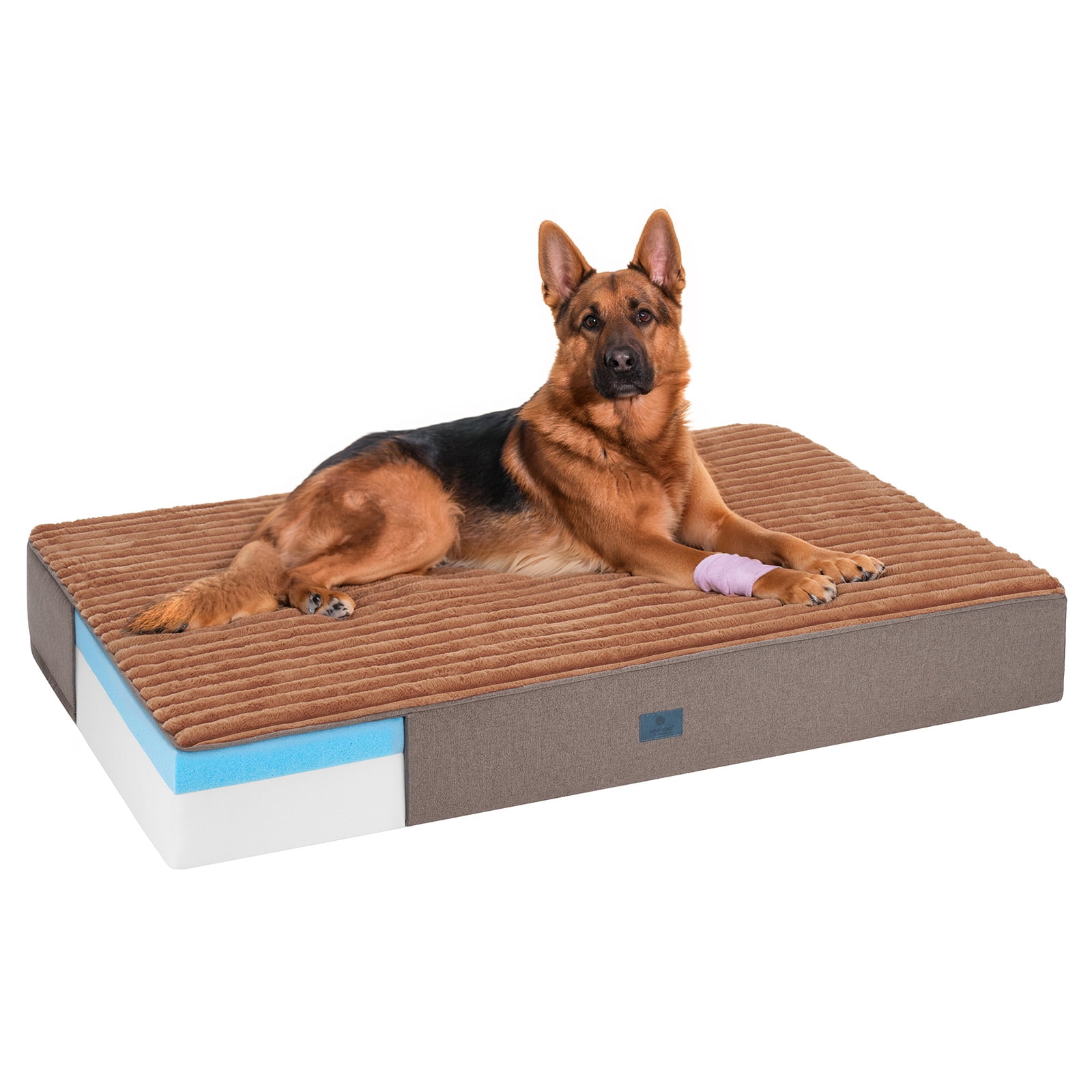 Veehoo Orthopedic Memory Foam Dog Bed, 7 Inch Thick Extra Large XXL Dog Bed for Senior Dogs with Ultra-Soft Fluffy Surface, Waterproof Liner, Removable Washable Cover and Non-Slip Bottom, 52"x36"x7"