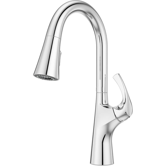 Veeler Kitchen Faucet with Pull Down Sprayer, Low Single Handle, Chrome