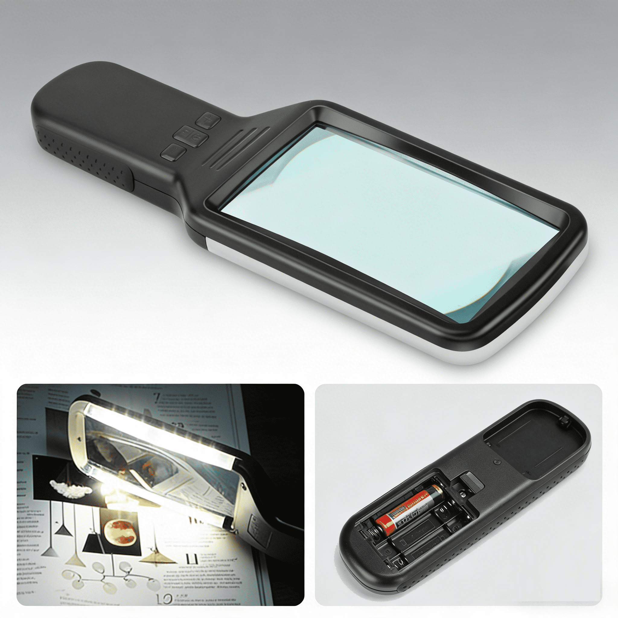 Veemagni 4.25-inch Lighted Handheld Magnifier Real Glass - 28 LED 3 ...