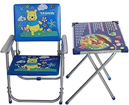 Abcd Study Table Veena Kids Study Table with Chair Cartoon Pattern ABCD 1234 Printed ...