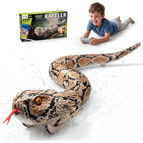Veeniix SM30S Amphibious Remote Control Rattlesnake Toy with Sound, Brown