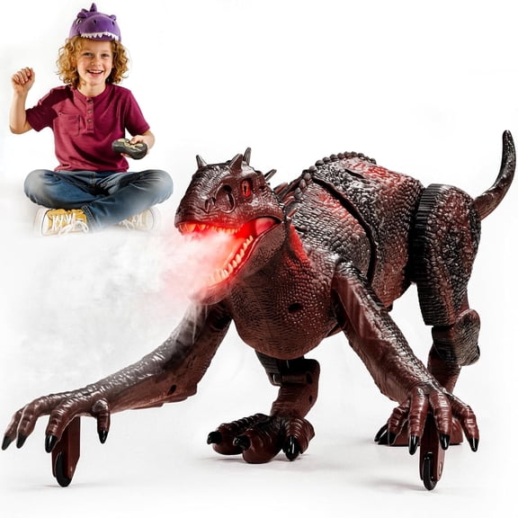 Veeniix SM32S Remote Control Dinosaur Toy with Sounds and Demo Mode, Rechargeable T Rex Toy for Kids Ages 6-12, Red