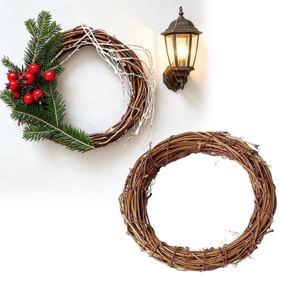 Veeogra 4Pc 4" Wreath Forms,Wreath Base,Wreath Frame,Wreaths For Front Door,Rustic Twig Wreath,Home Hanging Decor,Grapevine Rattan Garland For Crafts Diy,Plain Wreath Supplies,Christmas Easter Decor