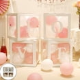 thumbnail image 1 of Veeogra Balloon Box Transparent Wide Application Plastic Square Clear DIY Letter Box Decor,White, 1 of 9
