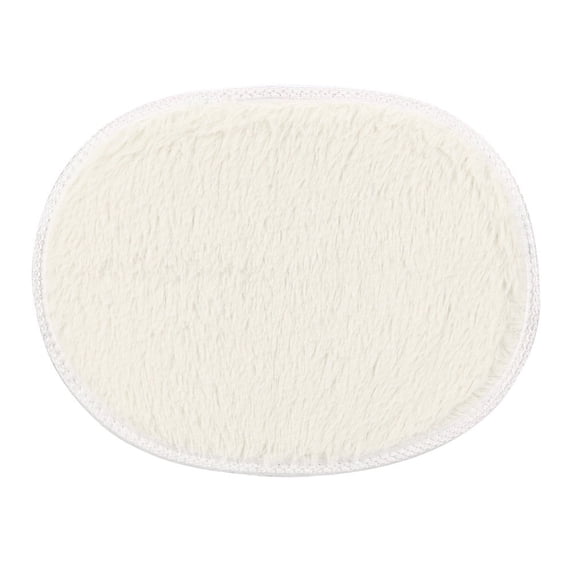 Veeogra Bedroom Rug,Oval Rug,30*40cm Anti-S Fluffy Shaggy Area Rug Home Bedroom Bathroom Floor Door Mat,Living Room Rug,Beige