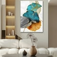 thumbnail image 1 of Veeogra Accessories,Clearance Items,Abstract Wall Art Painting Blue Green Yellow Gold Leaf Canvas Print Wall Artwork Pictures Ready To Hang For Living Room Bedroom Office Home ,Room Decor,Home Decor, 1 of 6