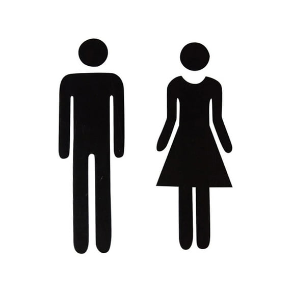 Veeogra Wall Stickers,Wall Decals,3D Mirror Sticker Funny WC Toilet Door Entrance Sign Men Women Bathroom DIY Wall,Wall Decor Living Room,Home Decor,Black