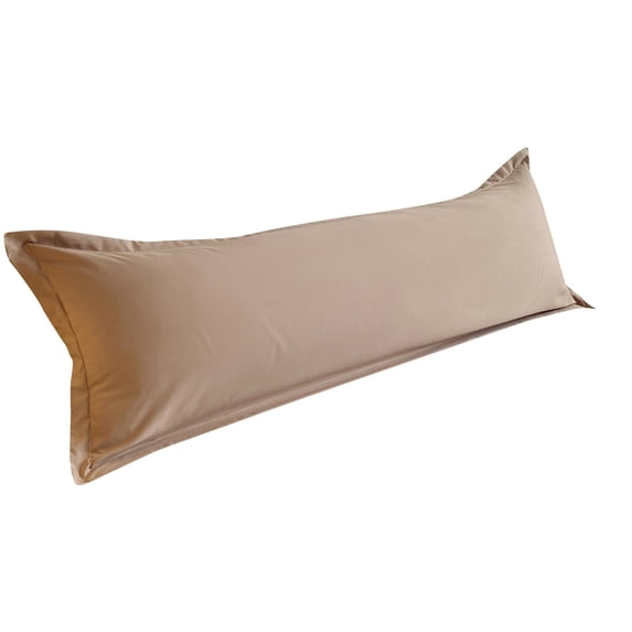 Veeogra Brown Body Pillow Cover 20x47 Inch Brushed Microfiber for Adults,Soft Full Body Pillowcase with Envelope Closure,Breathable Wrinkle Free Bedroom Decor