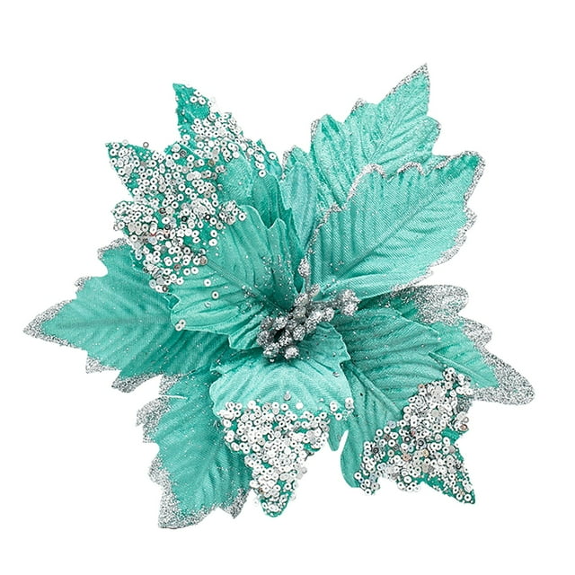 Veeogra Christmas Decorations,25cm Christmas Flower Golden Red