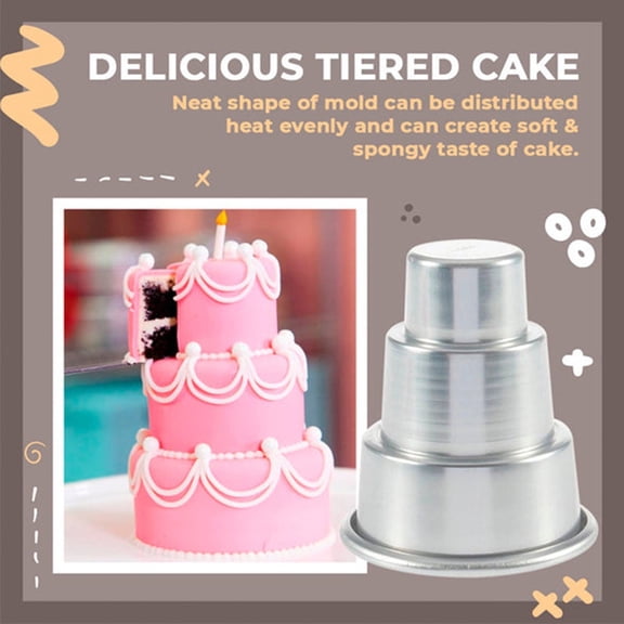 Veeogra Clearance,Cake Pan,Bundt Cake Pan,Muffin Cake Three Tiered Mould Decorating Pan Tools Mold Mini Cake Mould Tools Decorating Pan Cake Mini Three Tiered Mould Muffin,Baking Supplies