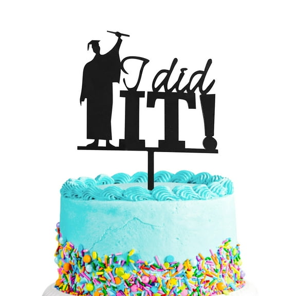 Veeogra Clearance!Cake Topper,Graduation Decorations 2025,Personalized Cake Topper Custom Congrats Graduation Hat Student Clof 2022 Double Sided Glitter Card,Cake Decorating Supplies,Black