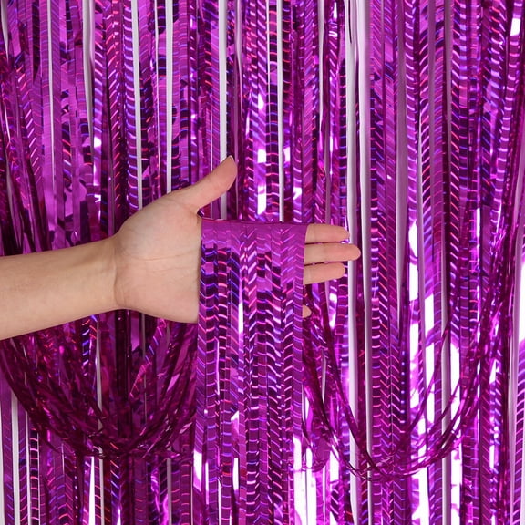 Veeogra Clearance,party decorationsFoil Fringe Curtains,Foil Curtains Shimmer Curtain For Birthday Wedding Party Bright Rain Curtain Party Decoration Rain Curtain 1mX2.5mcurtains,Pink