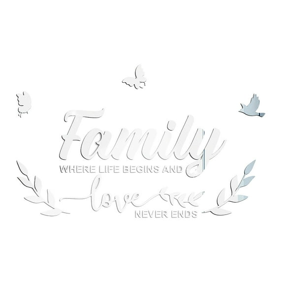 Veeogra Clearance,wall decorWall Stickers,Acrylic Mirror Wall Sticker DIY Inspirational Butterfly Mural Stickerwall decor living room,Silver