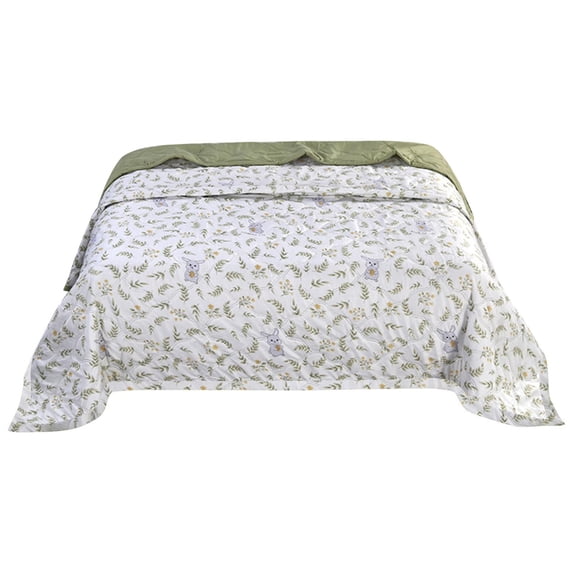 Veeogra Green Summer Cool Blanket 200x230cm Lightweight Cotton for Hot Sleepers,Breathable Waffle Weave Bed Blanket with Temperature Regulation,Premium Washable Summer Comforter