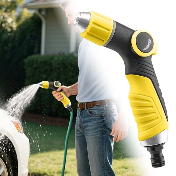 Veeogra High Pressure Water Gun,Hose Spray Nozzle,4 Adjustable Spray Modes,Water Hose Spray Gun Nozzle,Power Washer Soap Dispenser,Dial Spray Hose End Sprayer,For Patio Deck Outdoor Surface Cleaning