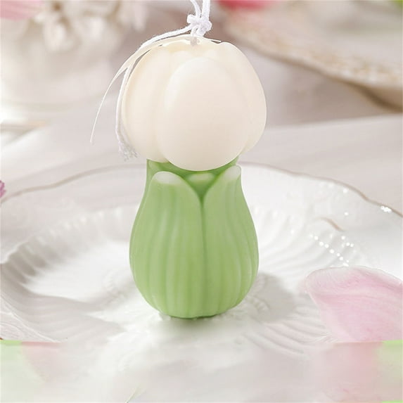 Veeogra Mother's Day Scented Candles Atmospheric Small Candles Candles Set Floral Shaped Candles,White