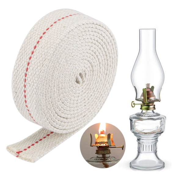 Veeogra Oil Lamp Wick,Cotton Oil Lanterns Wick,Flat Wide Cotton Wick,Genuine Red Stitch Wick,Lantern Stove Supplies,Kerosene Burner Lighting,Paraffin Oil Wick,Lantern Stove Supplies,1Inx3Ft