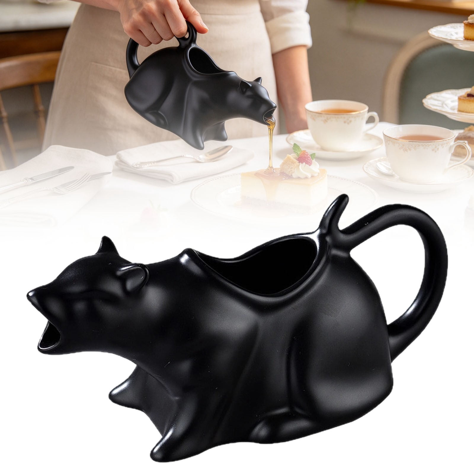 Veeogra Puking Cat Gravy Boat,Porcelain Ceramic Pitcher,Cat Gravy Bowl ...