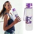 thumbnail image 1 of Veeogra Water Bottle 34Oz,Letter&nbsp;E Purple Water Bottle,Frosted Plastic Water Bottle,Reusable Water Bottles,Water Bottle With Time Marker,Lightweight Water Bottle With Strap,Travel Water Bottle, 1 of 7