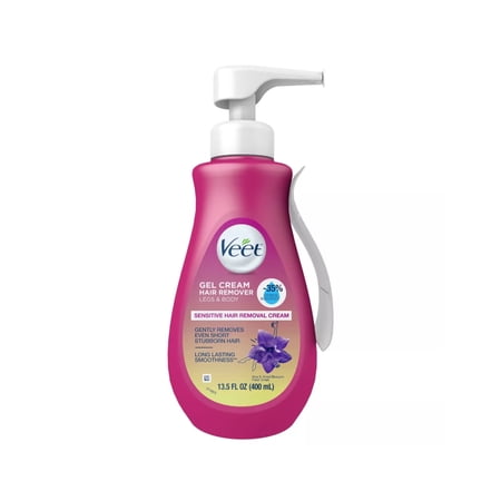Veet Sensitive Gel Cream Hair Remover for Legs & Body with Pump 13.5 fl oz
