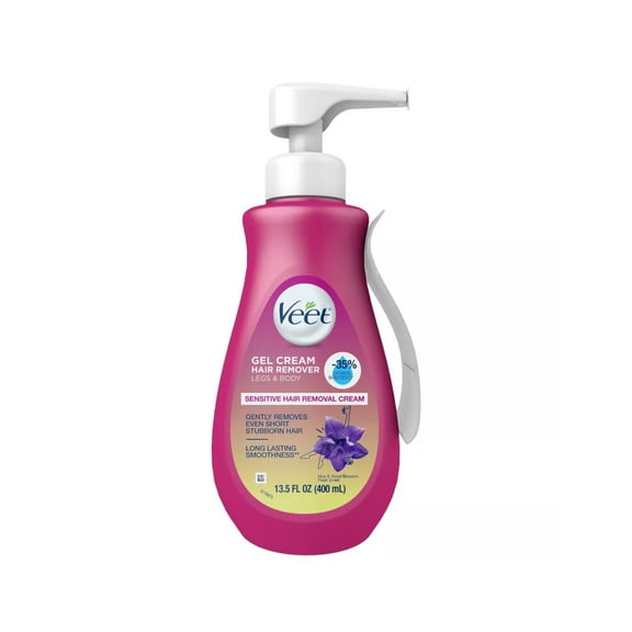 Veet Gel Cream Hair Remover, Sensitive Formula for Legs & Body, Aloe & Violet Blossom Scent, 13.5 fl oz