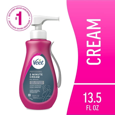 Veet Professional Hair Removal Cream, 2 Minute Body Hair Remover For Women, Sensitive Skin, 13.5 FL OZ