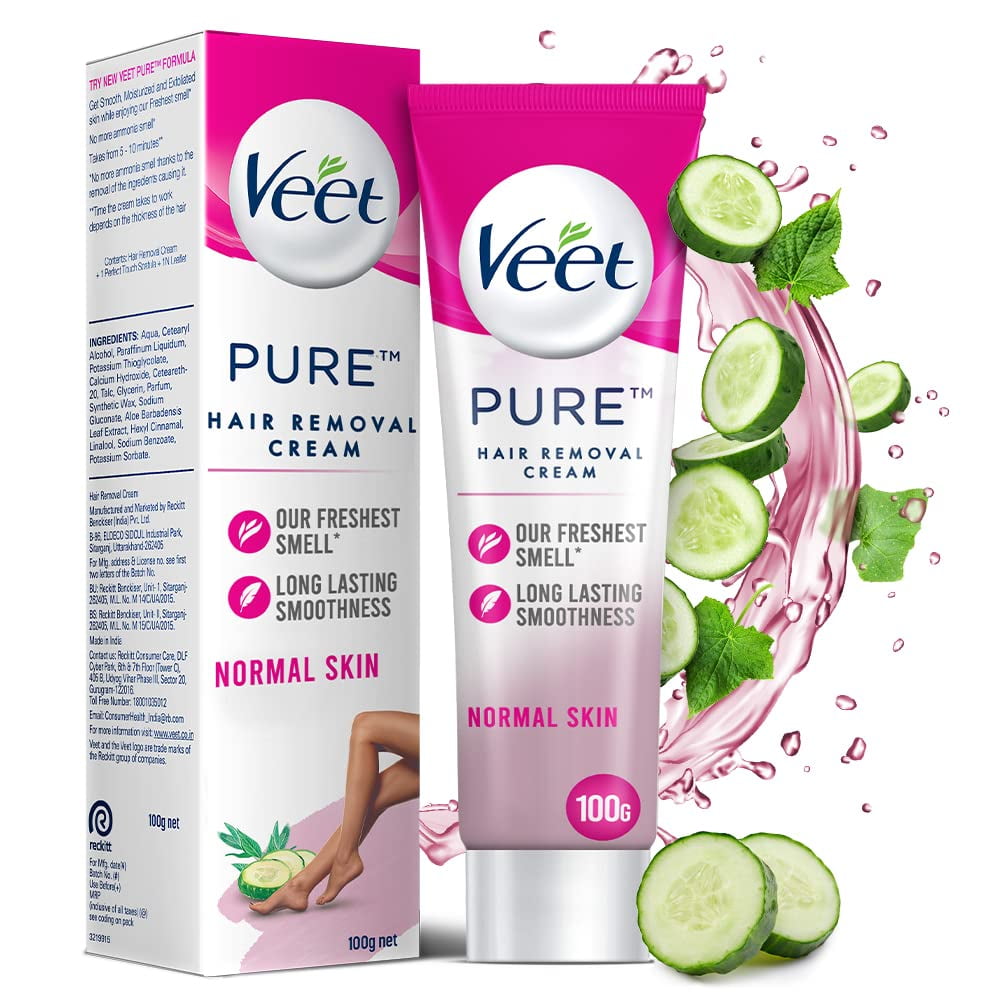 Veet Pure Hair Removal Cream for Women With No Ammonia Smell, Normal