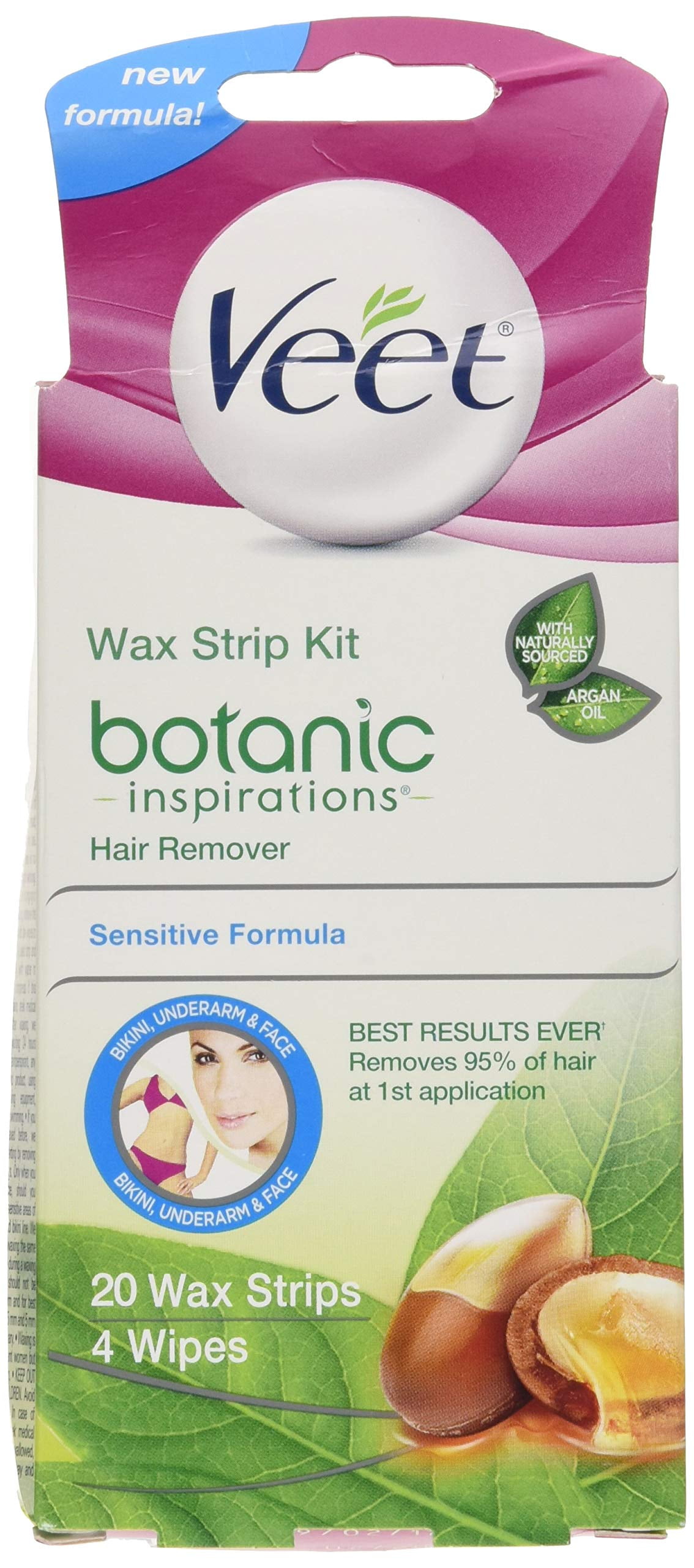 Veet Ready To Use Wax Strip Kit 20,S(BikiniUnderarmFace)