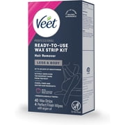 Veet Ready-To-Use Wax Strips For Legs And Body - 40 Ea, 2 Pack