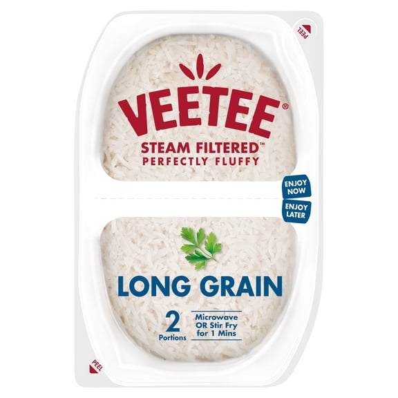 Veetee Heat & Eat Long Grain Rice Pot 2X130g, Imported from Britain