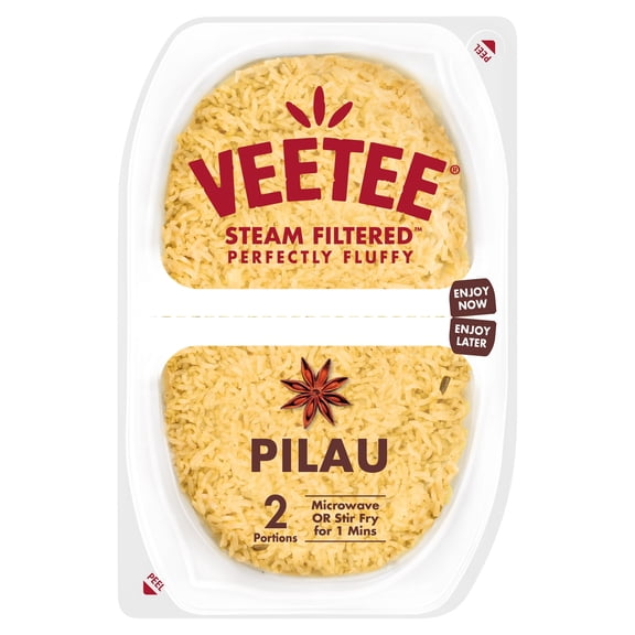 Veetee Heat & Eat Pilau Rice Pots 2X125g, Imported from Britain