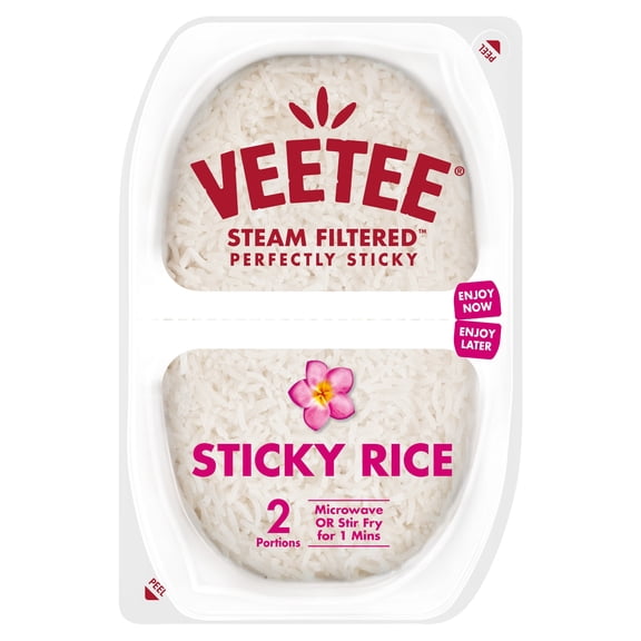 Veetee Heat Eat Sticky Rice Pots 2X130g, Imported from Britain