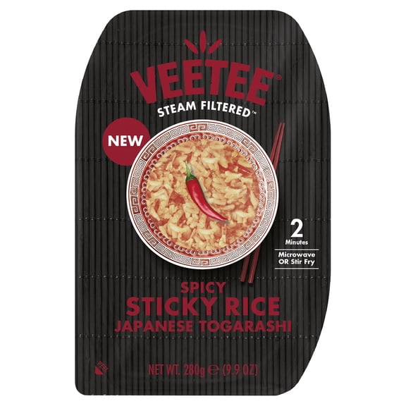 Veetee Japanese Togarashi Spicy Sticky Rice 280g, Imported from Britain