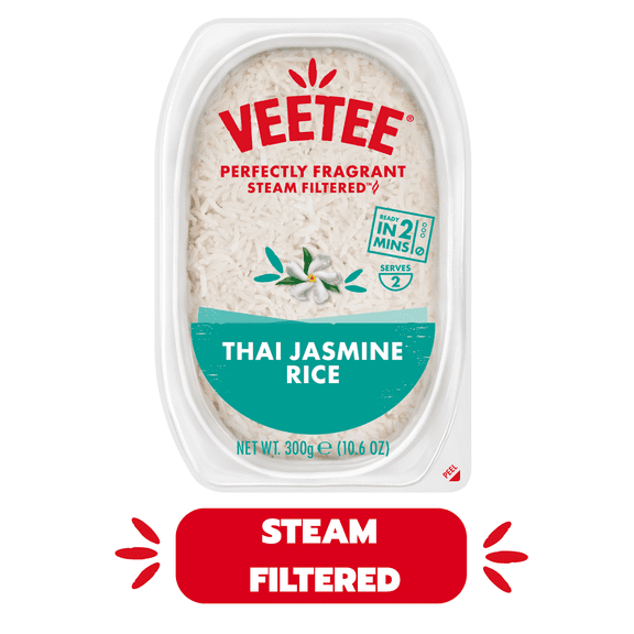 Veetee- Thai Jasmine Rice - 10.6oz Microwave Ready, Natural, No Artificial Ingredients, Gluten-Free