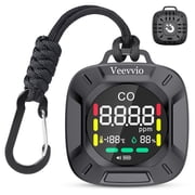 Veevvio Handheld 3-in-1 Carbon Monoxide Detector, Temperature & Humidity Monitor   Portable Electrochemical Sensor Alarm for Home, Travel, Car, Apartment   Air Quality Tester