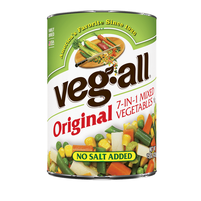 VegAll Canned No Salt Added Mixed Vegetables, Canned Vegetables, 15 oz