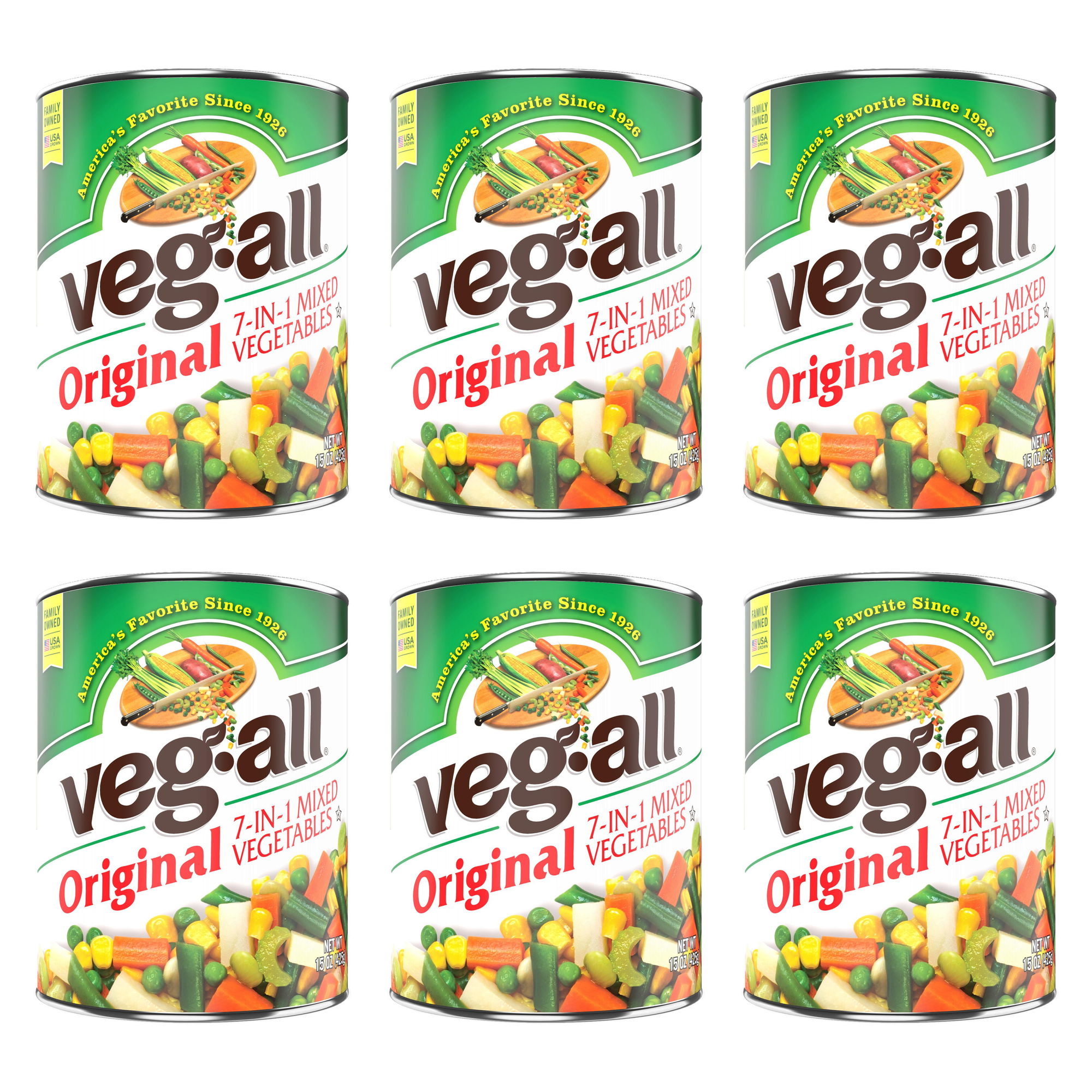 Veg-All Original Mixed Vegetables, 15 oz (Pack of 6)
