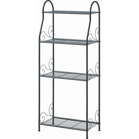 VegTrug 4 Shelf Stand, Indoor and Outdoor Stand, Made of Steel, Easy to Arrange, Black