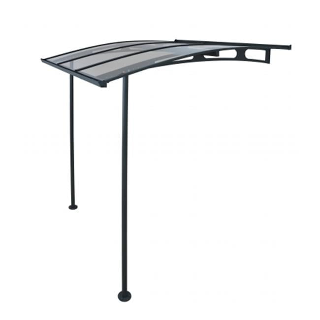 Vega 7' x 7' Gray Acrylic and Steel Door Awning