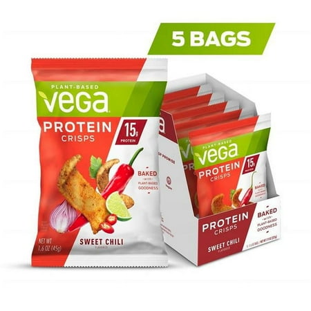 Vega 7570070 Protein Crisps, Garlic & Herb - 5 Per Box