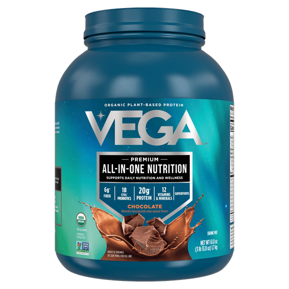 Vega - One All-In-One Organic Plant Based Shake Powder Drink Mix Chocolate - 61.8 oz.