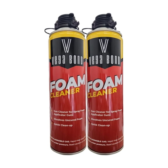 Vega Bond Spray Foam Cleaner, 15 Oz Dual Pack - Dissolves Uncured Expanding Foam