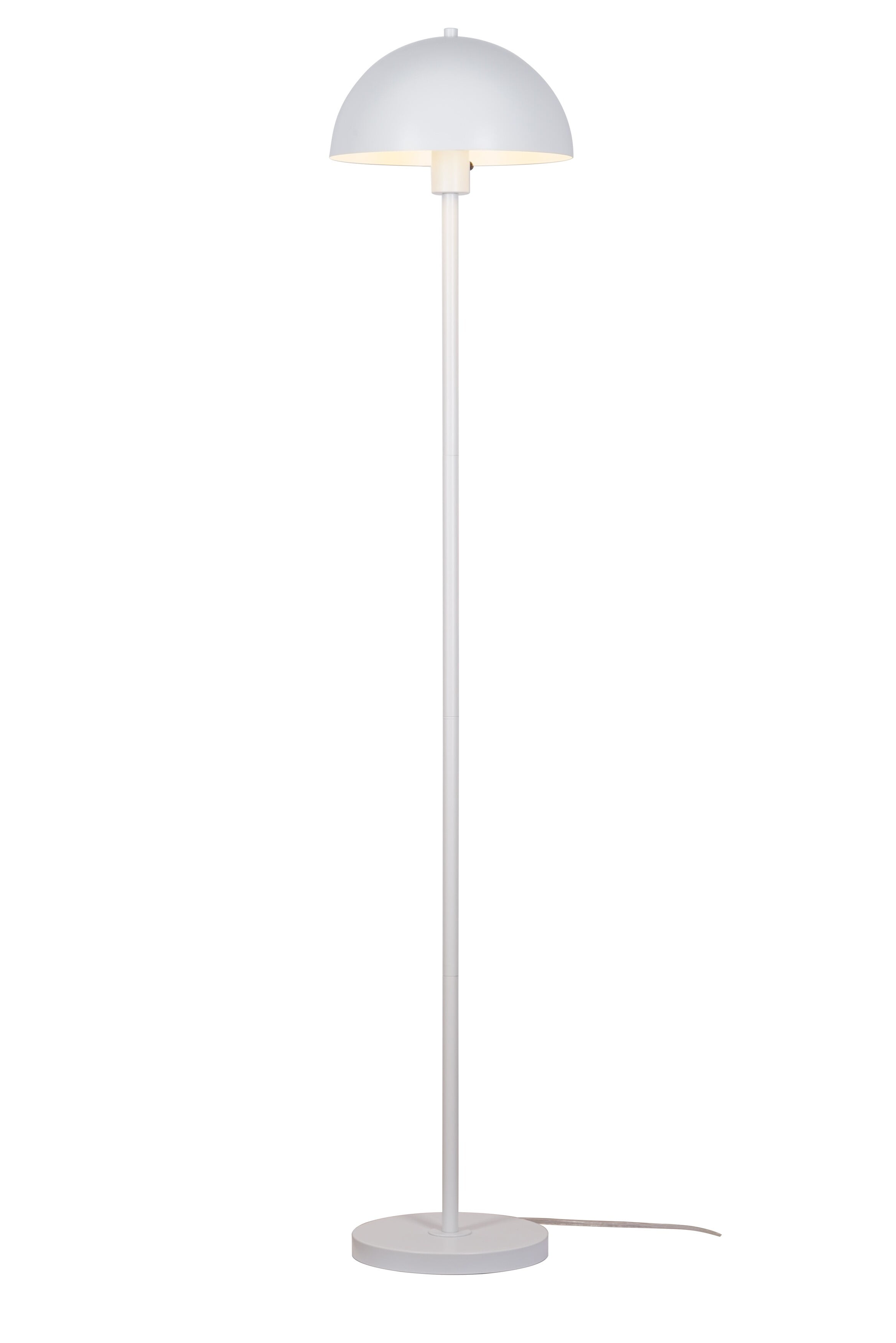 Kenroy Home Vega 56'' Floor Lamp with White Metal Dome Shade Modern Floor Light Fixture for Living Room, Bedroom, or Office, White