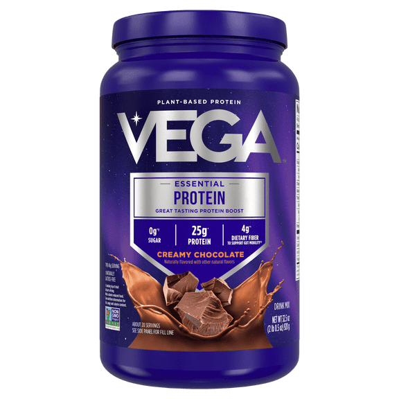 Vega - Original Protein Plant-Based Protein Powder, Chocolate, Gluten-Free, 25g Protein, 20 Servings (32.5oz)
