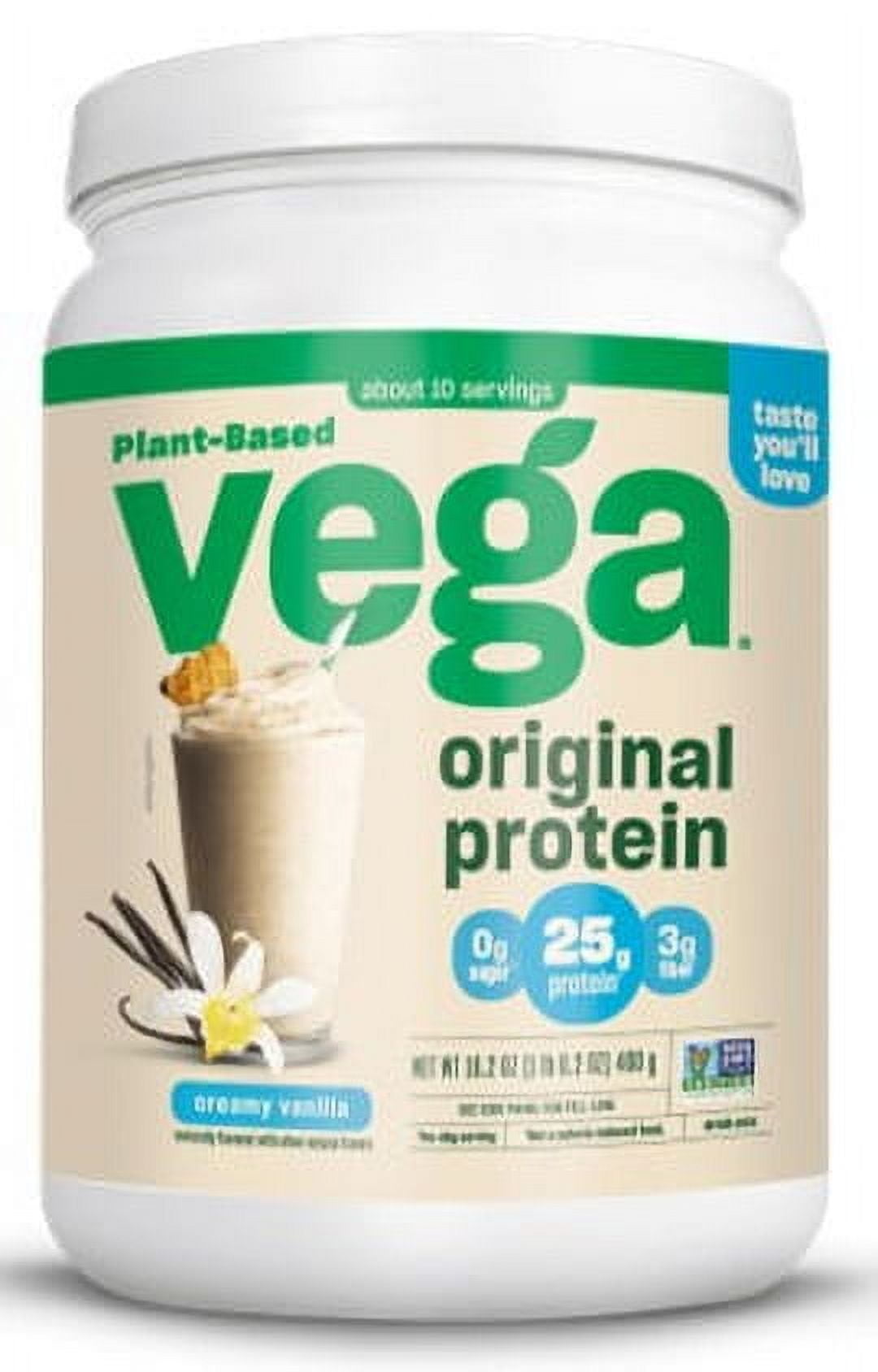 Vega Original Protein Plant-Based Protein Powder, Vanilla, 10 Servings (16.2oz)
