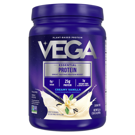 Vega Original Protein Plant-Based Protein Powder, Vanilla, 10 Servings (16.2oz)
