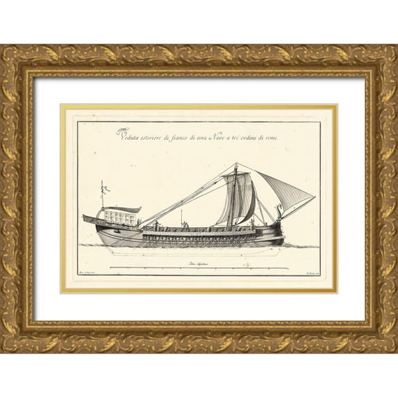 Vega, Peitro la 18x13 Gold Ornate Wood Framed with Double Matting Museum Art Print Titled - Veduta di Palmi Napoletani II