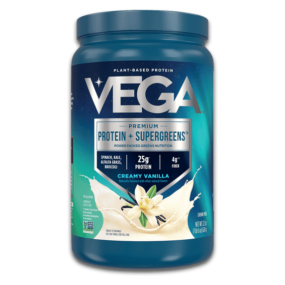 Vega Premium Protein + Supergreens Vanilla 18 Oz
